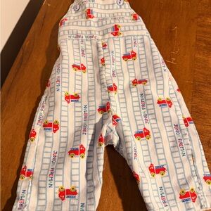 Vintage Cody Healthtex Kids Overalls - Blue and Red fire trucks Print
